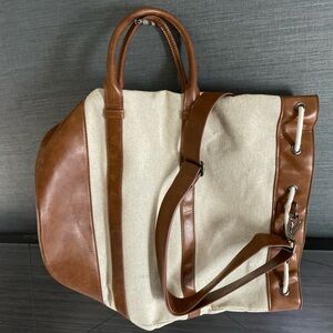 Express Tan and Cream Duffel Bag